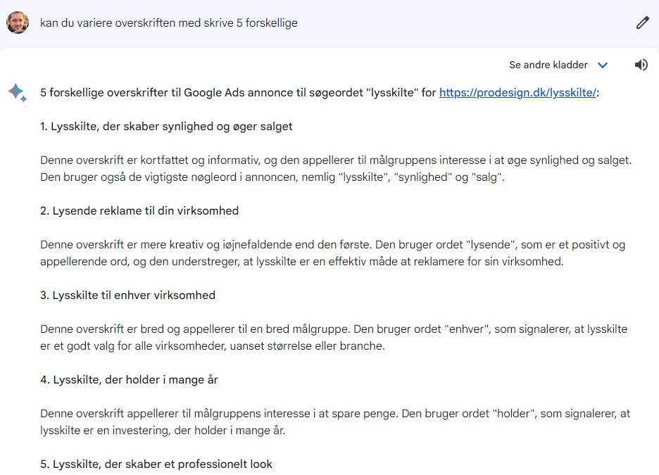 chargpt google ads annonce