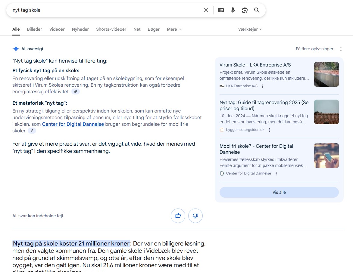 ai genereret søgeresulatat