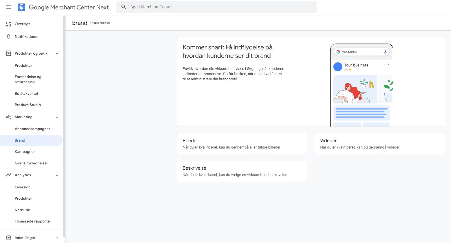 Google brand profil google merchant center