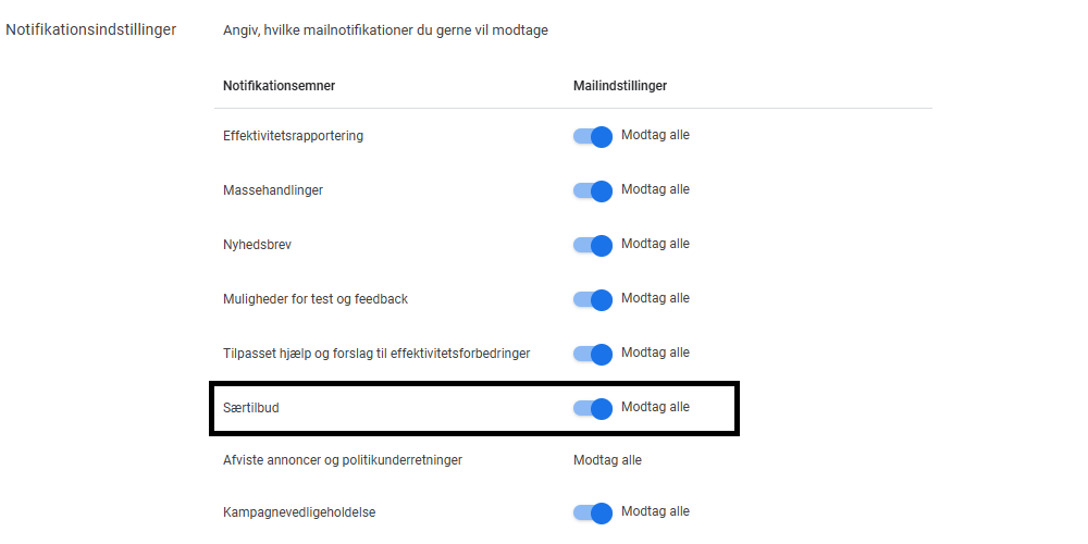 google ads særtilbud