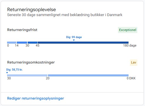 returneringsoplevelse google merchant center