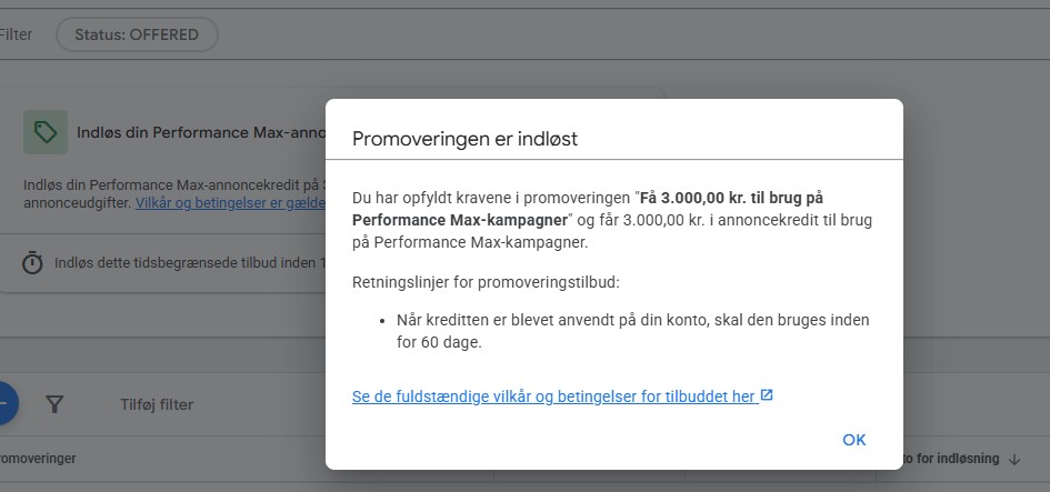 pmax promoveringskode